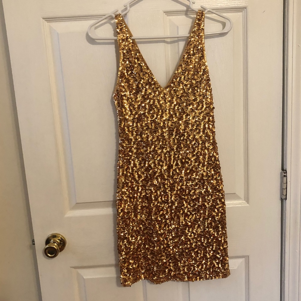 Gold Sequin Dress